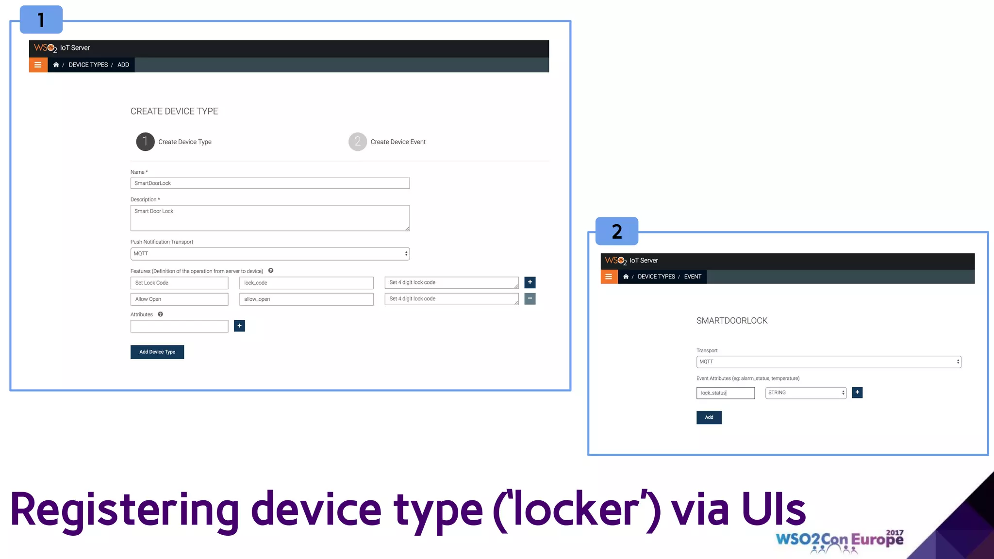 Registering device type (‘locker’) via UIs
1
2
 