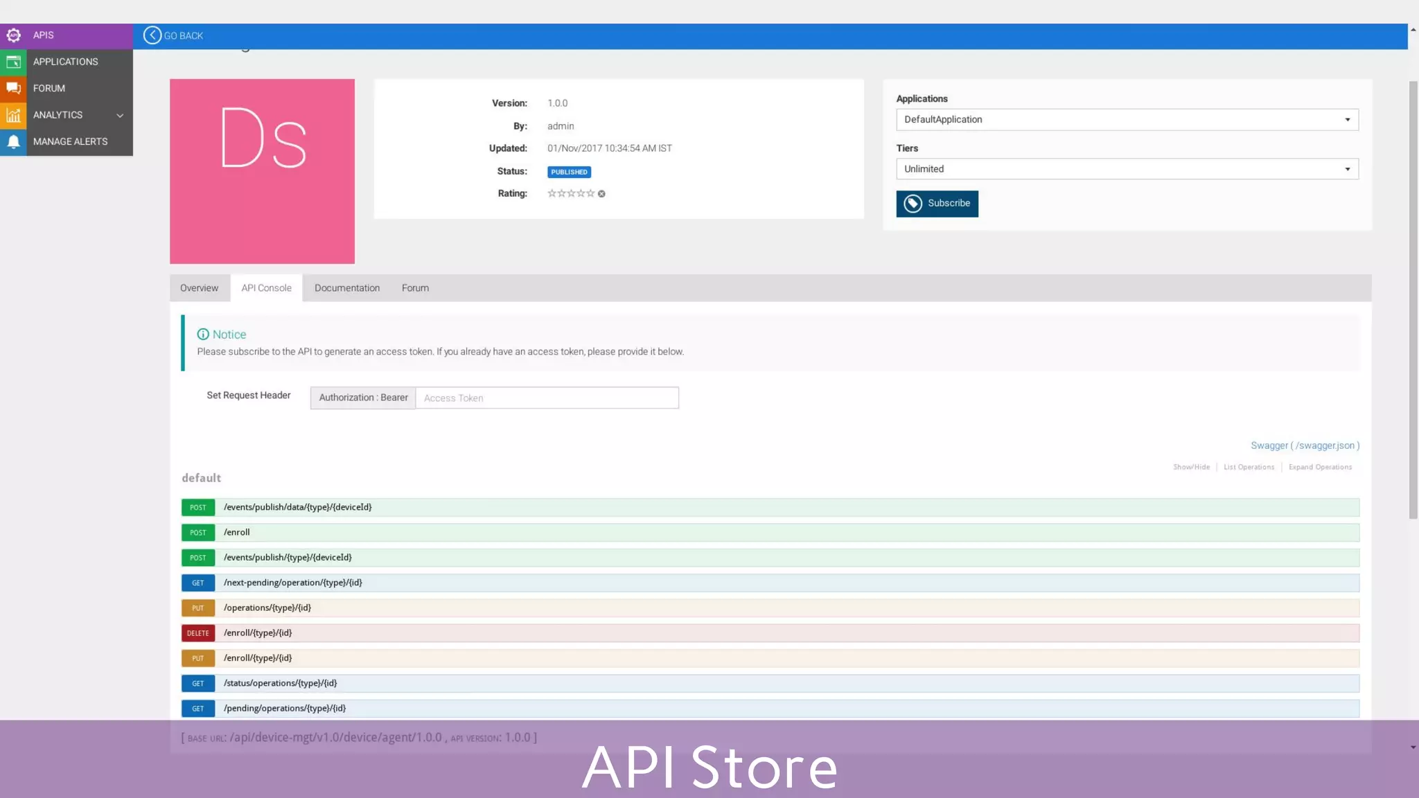 API Store
 