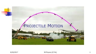 PROJECTILE MOTION
8/20/2017 IB Physics (IC NL) 1
 