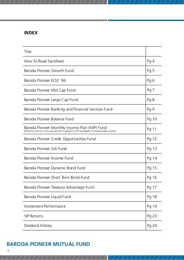 factsheet of baroda pioneer mutual fund wishfin mfs growth fund fact sheet