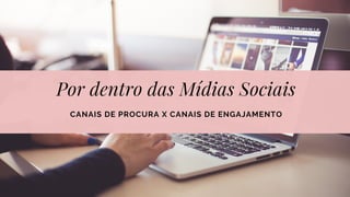 Por dentro das Mídias Sociais
CANAIS DE PROCURA X CANAIS DE ENGAJAMENTO
 
