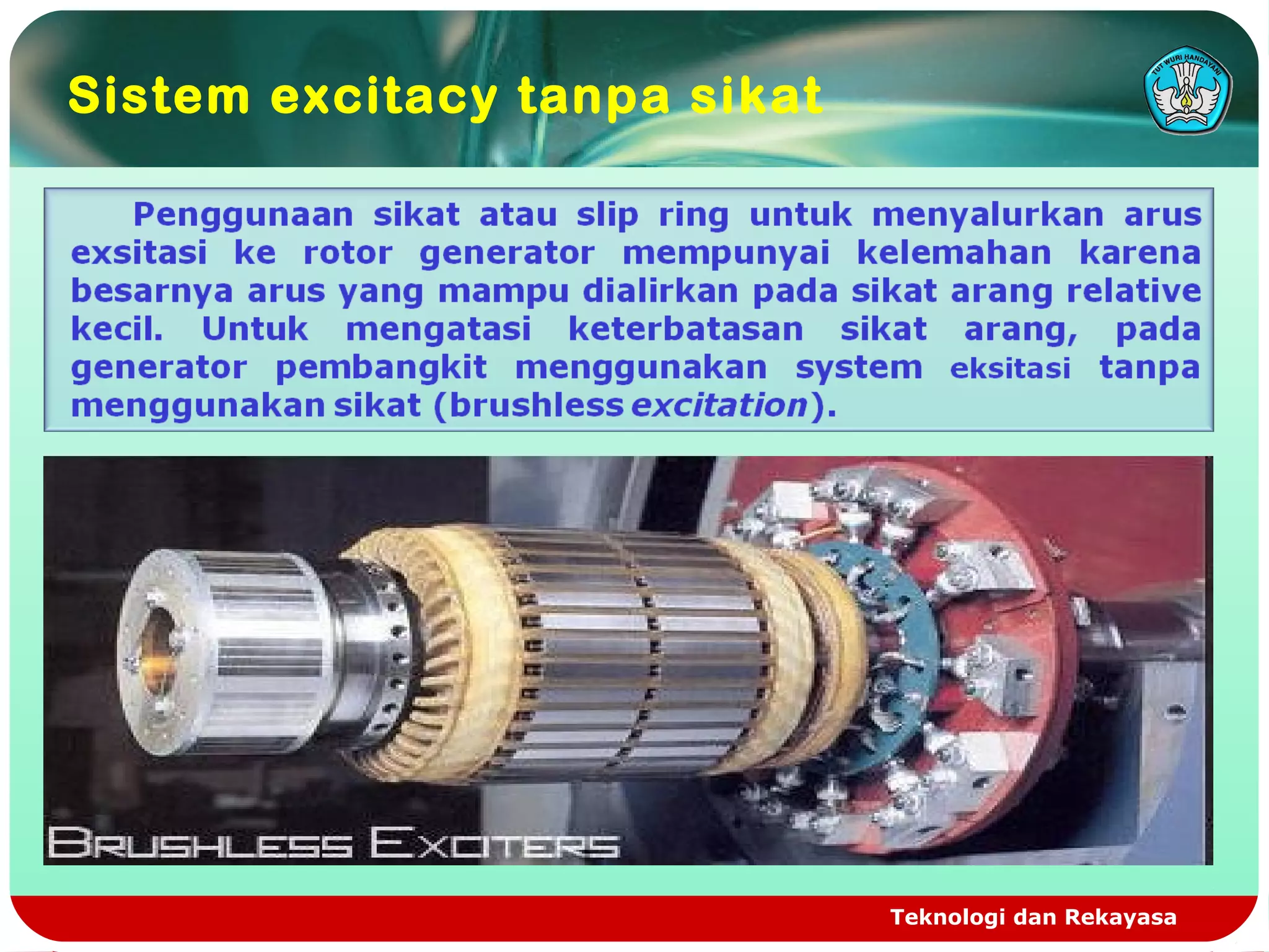 Teknologi dan Rekayasa
Sistem excitacy tanpa sikat
 