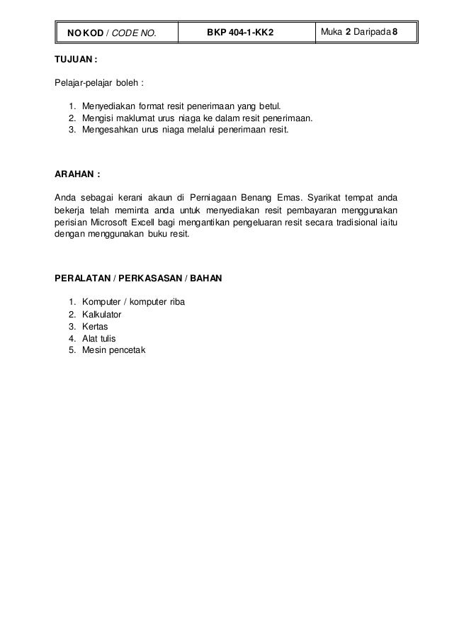 kk 1 resit resit format