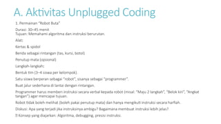 Unplugged Buta Mata Pelajaran Koding dan Kecerdasan Artifisial (KKA) unplugged untuk ...