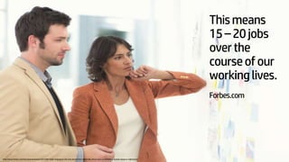 13 
This means 
15 – 20 jobs 
over the 
course of our 
working lives. 
Forbes.com 
http://www.forbes.com/sites/jeannemeist...
