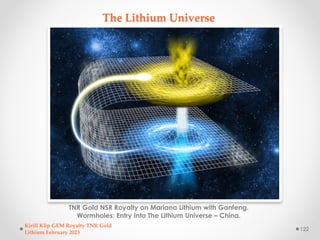 The Lithium Universe
TNR Gold NSR Royalty on Mariana Lithium with Ganfeng.
Wormholes: Entry Into The Lithium Universe – Ch...