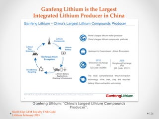 Ganfeng Lithium is the Largest
Integrated Lithium Producer in China
Ganfeng Lithium: “China’s Largest Lithium Compounds
Pr...