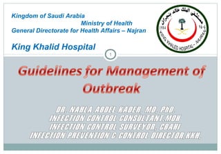 Kingdom of Saudi Arabia
Ministry of Health
General Directorate for Health Affairs – Najran

King Khalid Hospital
1

 