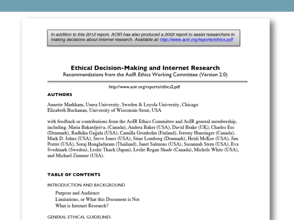 internet ethics research paper