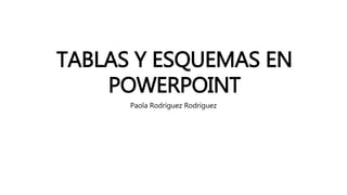 TABLAS Y ESQUEMAS EN
POWERPOINT
Paola Rodríguez Rodríguez