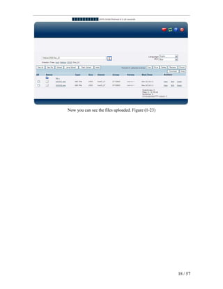 Now you can see the files uploaded. Figure (1-23)




                                                    18 / 57
 