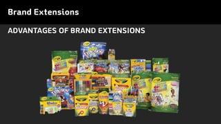 Brand Extensions
ADVANTAGES OF BRAND EXTENSIONS
 