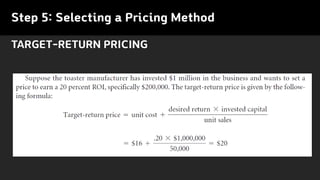 Step 5: Selecting a Pricing Method
TARGET-RETURN PRICING
 