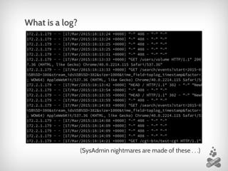 What is a log?
(SysAdmin nightmares are made of these . . .)
 