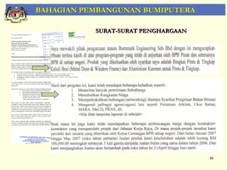 BAHAGIAN PEMBANGUNAN BUMIPUTERA

           SURAT-SURAT PENGHARGAAN




                                     89
 