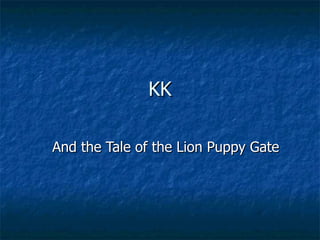 KK And the Tale of the Lion Puppy Gate  