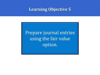 Learning Objective 5
Prepare journal entries
using the fair value
option.
 