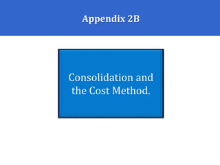 Appendix 2B
Consolidation and
the Cost Method.
 