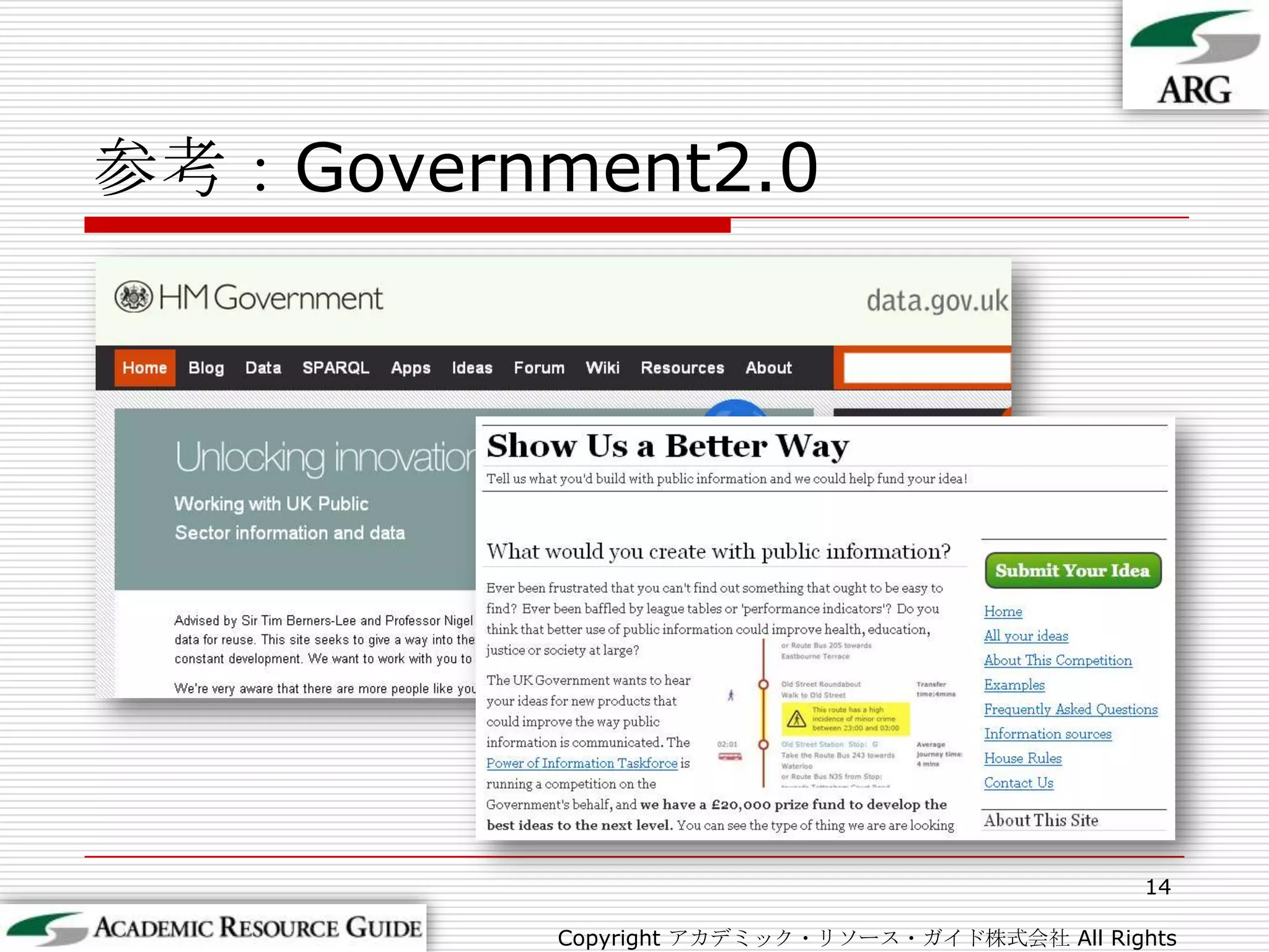 参考：Government2.014Copyright アカデミック・リソース・ガイド株式会社 All Rights Reserved.