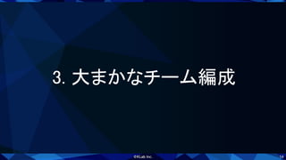 14
3. 大まかなチーム編成 
 