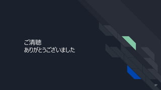ご清聴
ありがとうございました
37
 