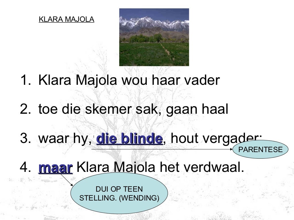 Klara Majola Afrikaans Gedig