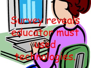 Survey reveals educator must used technologies. 