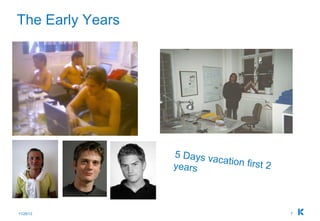 The Early Years




                  5 Days va
                            cation firs
                  years                 t2



11/28/12                                     7
 