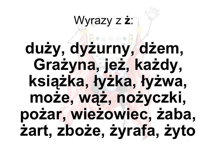 Wyrazy, które musisz znać - klasa I