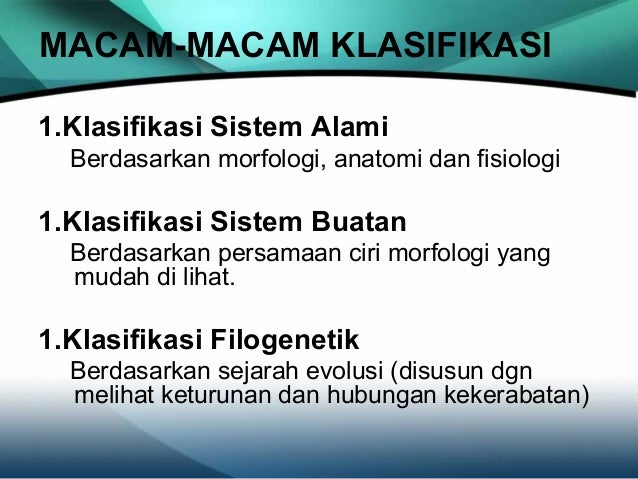 Klasifikasi Makhluk Hidup