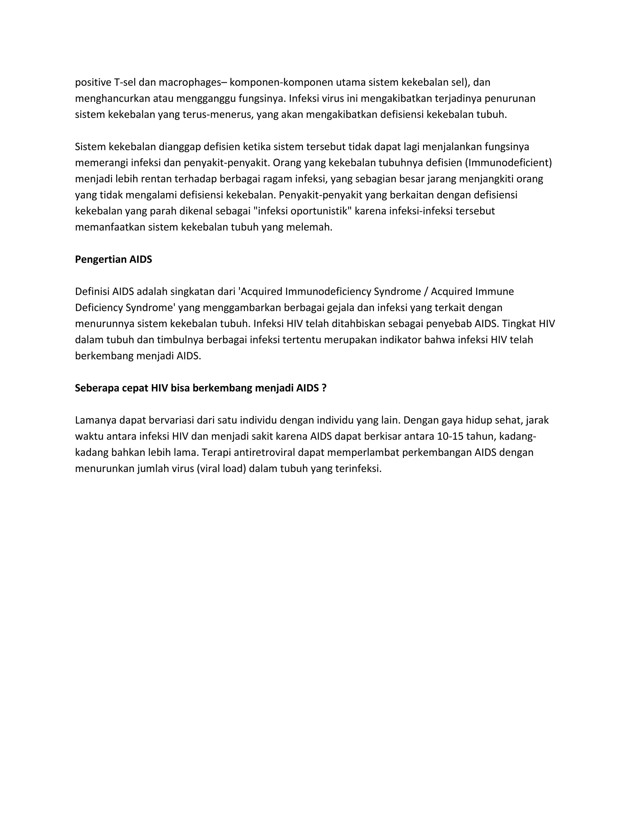 Klasifikasi stadium klinis hiv aids menurut who | DOCX