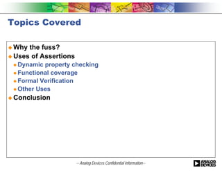 Using PSL for Assertions and Coverage at Analog Devices | PDF