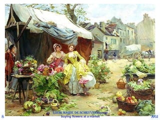 8 Louis Marie de Schryver Woman buying flowers at a market Agi