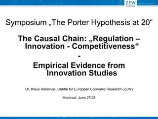 Symposium „The Porter Hypothesis at 20“ ,[object Object],[object Object],[object Object],[object Object],[object Object]