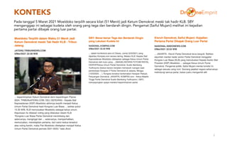 KONTEKS
Pada tanggal 5 Maret 2021 Moeldoko terpilih secara kilat (51 Menit) jadi Ketum Demokrat meski tak hadir KLB. SBY
menganggap ini sebagai kudeta oleh orang yang tega dan berdarah dingin. Pengamat (Saiful Mujani) melihat ini kejadian
pertama partai dibajak orang luar partai.
2
 