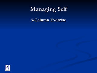 Managing Self 5-Column Exercise 
