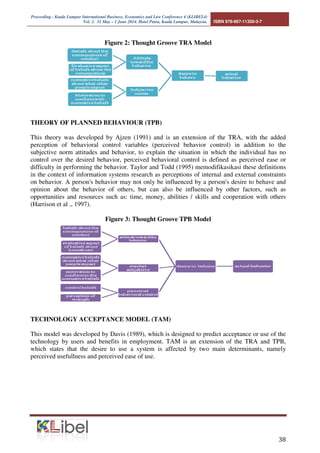 Sources: http://bisniskeuangan.kompas.com/read/2010/06/09/10093527/BCA 
Based on the records of Bank Indonesia (BI), users of digital currency / e - money has increased 
significantly , the detail in the first quarter of 2011 is 9.4 million people (an increase of 1.5 million 
people from 2010 of 7.9 million people). The number of transactions in the first quarter of 2011 
reached 8.3 million transactions with a par amount of 176.56 billion . 
Judging from some of the above information that the influence of the use of e-money by factors 
such as the perceived benefits (customer has e-money cards due to feel the benefits) , perceived 
ease of use ( the customer has e-money cards due to feel the ease in understanding how use), 
subjective norm ( the ownership and use of e-money cards are influenced by others), the 
perception keinovatifan technology (customers see that the system offered in the e-money card is a 
new and innovative technology that can replace the old system), and perception credibility (with e-money 
cards mearsakan customer safety and comfort in use) . 
Several previous studies Hatta (2010), Ananda (2010), Rahayu (2012) , and Purnama (2012) who 
has been researching on -line banking, e-commerce and e-money, found no difference in outcome 
between the researcher with other researchers. One is the perceived ease of use of online banking, 
e-commerce and e-money differently. Based on the logical thinking of e-money , if the card is 
easy to use the results of these variables has a significant and positive effect , but some get 
negative results, indicating that the e-commerce transactions, e-money is not easy to use . That is 
the reason how this study to further examine the factors. 
THEORETICAL STUDIES AND HYPOTHETICAL DEVELOPMENT 
THEORY OF REASONED ACTION (TRA) 
This theory was developed Fishbein and Ajzen (1975) to understand and predict the attitudes and 
behavior of individuals. TRA states that the primary determinant of actual consumer behavior is 
the desire to behave. The desire for this behavior is influenced by the attitude of the behavior 
(attitude toward the behavior) and subjective norm (subjective norm). 
 