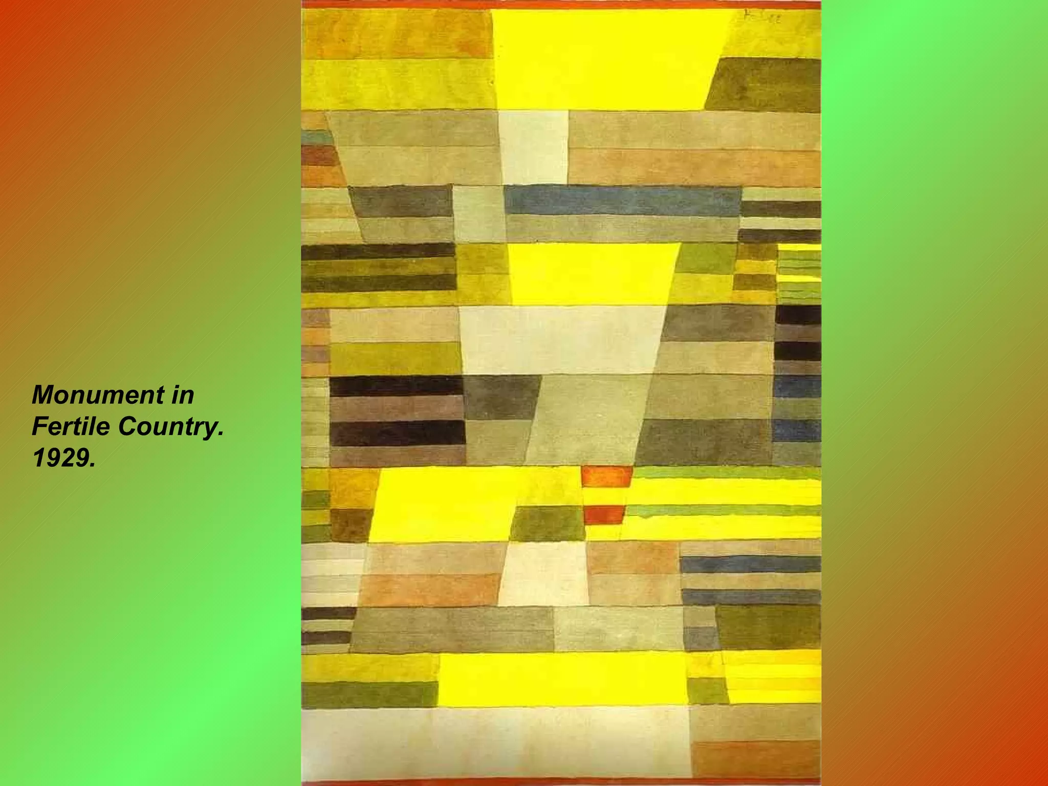 Monument in Fertile Country. 1929.   