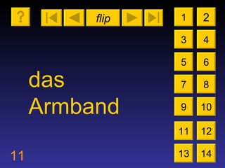 flip 11 1 3 2 4 5 7 6 8 9 10 11 12 13 14 das Armband 