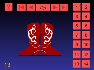 flip 13 1 3 2 4 5 7 6 8 9 10 11 12 13 14 