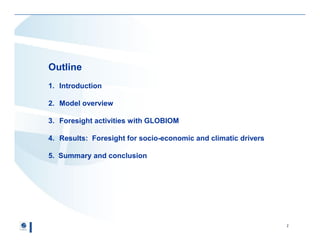 Agriculture and Forest Sector Long-Term Outlook from GLOBIOM