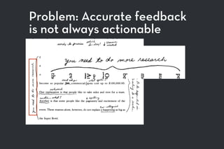 Problem: Accurate feedback
is not always actionable
 