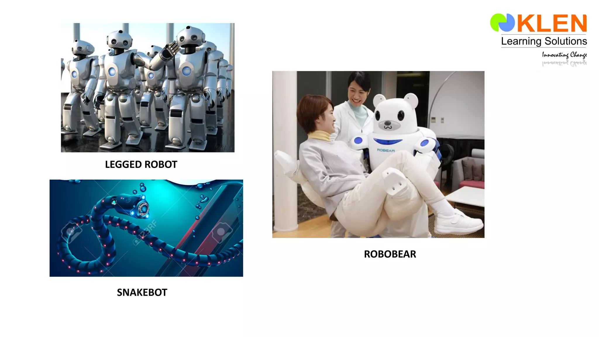 LEGGED ROBOT
SNAKEBOT
ROBOBEAR
 