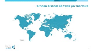 5
‫מפעיל‬ ‫חוץ‬ ‫סחר‬ ‫מינהל‬43‫נספחויות‬‫מסחריות‬
 