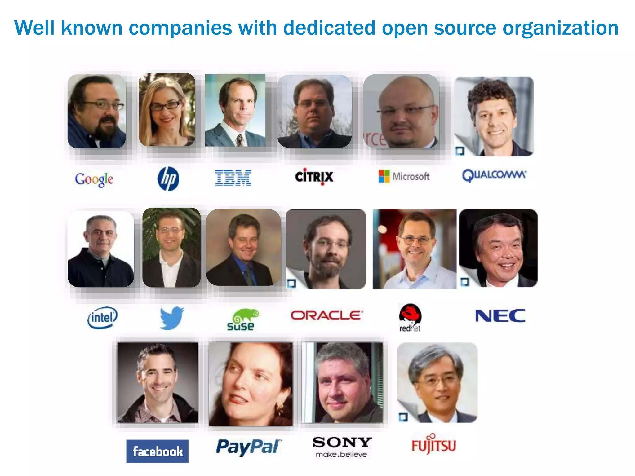Well known companies with dedicated open source organization
 