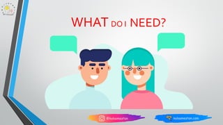 WHAT DO I NEED?
 
