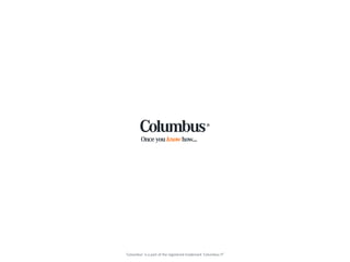 PRESENTATION HEADER IN GREY CAPITALS
Subheader in orange
Presented by
Date

’Columbus’ is a part of the registered trademark ‘Columbus IT’

 