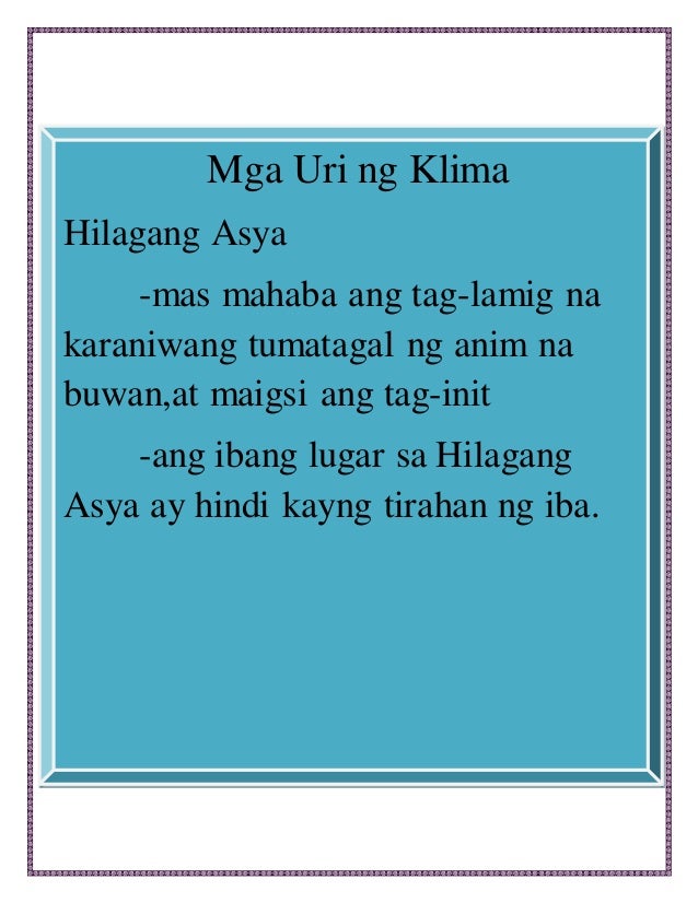 Klima ng asya