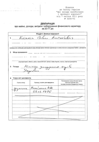 Декларація про доходи міністра закордонних справ України Павла Клімкіна за 2015 рік