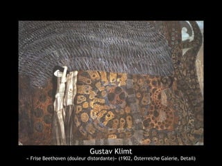 Gustav Klimt
« Frise Beethoven (douleur distordante)» (1902, Österreiche Galerie, Detail)
 